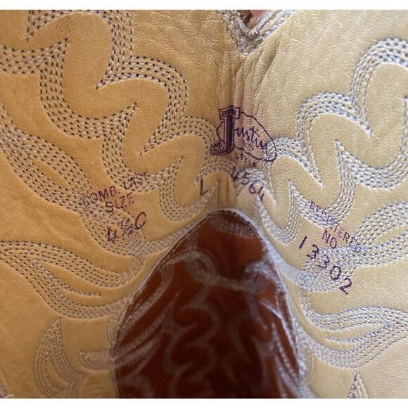 Justin Teju Lizard Heeled Boots Women's Brown & Burnt Orange Size 4.5 C - Picture 6 of 6